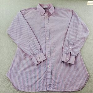 Holland & Sherry London 1836 Men's Dress Shirt Pink and Blue Striped Fabric